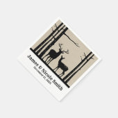 Rustiek Mannelijk Vrouw Doe Herten Zwart Berk Brui Servetten (Hoek)