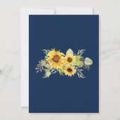 Rustiek marineblauw zonnebloem bloemenjongen Baby Kaart (Achterkant)