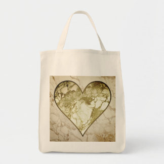 rustiek marmerhart tote bag