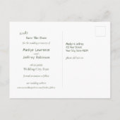 Rustiek meer aan de rand van groenblijvende reflec aankondigingskaart (Achterkant)