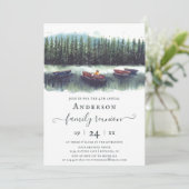 Rustiek meer met boten/kano's Familiereünie Kaart (Staand voorkant)