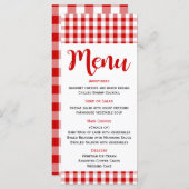 Rustiek Menu Rood Wit Gingham Check Trouwen, Feest (Voorkant / Achterkant)