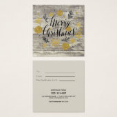 Rustiek Merry Christmas Gold Cadeau Kaart Certific (Voorkant /achterkant)