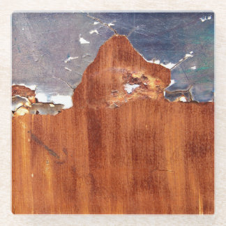 Rustiek metaal:  ijzeren textuur. glazen onderzetter