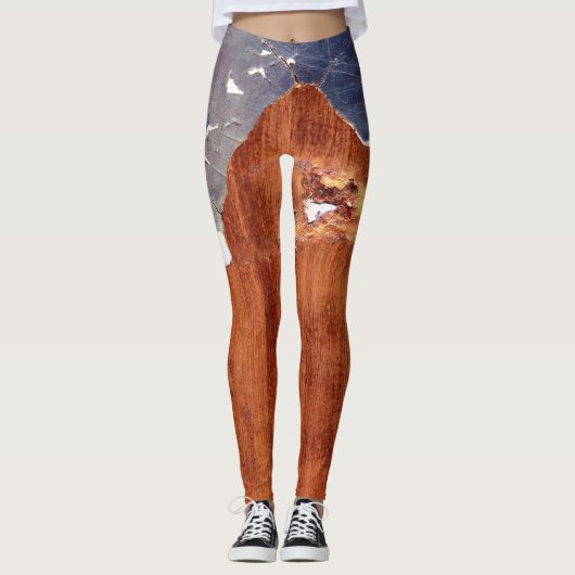 Rustiek metaal:  ijzeren textuur. leggings (Voorkant)