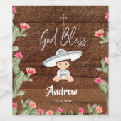 Rustiek Mexicaans Zilver Charro Doop Wijn Etiket (Enkel label)