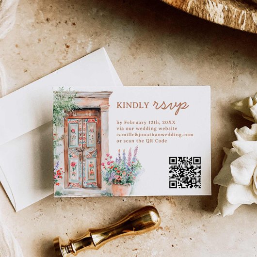 Rustiek Mexico Bruiloft QR Code RSVP