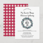 Rustiek Mijn favoriete dingen kerstfeest uitnodige Briefkaart (Voorkant / Achterkant)