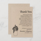 Rustiek minimalistisch bruin kraft Verloving cadea Bedankkaart (Voorkant / Achterkant)