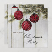 Rustiek minimalistisch kerstfeestje kaart (Voorkant / Achterkant)