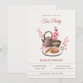 Rustiek minimalistisch theekransje kaart (Voorkant / Achterkant)