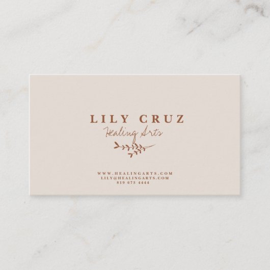 Rustiek Modern Botanisch Gepersonaliseerd Visiteka Visitekaartje (Voorkant)