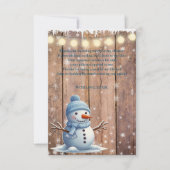 Rustiek Modern Elegant Blue Snowman Baby shower Bedankkaart (Voorkant)