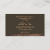 Rustiek modern houtbewerker timmerhout visitekaartje (Achterkant)