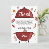 Rustiek Modern Outdoor Achtertuin BBQ Baby shower Bedankkaart (Staand voorkant)