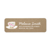 Rustiek Modern Tea Party Etiket (Voorkant)