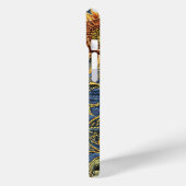 Rustiek Modern Zonnebloem en Denim iPhone case (Achterkant / Links)