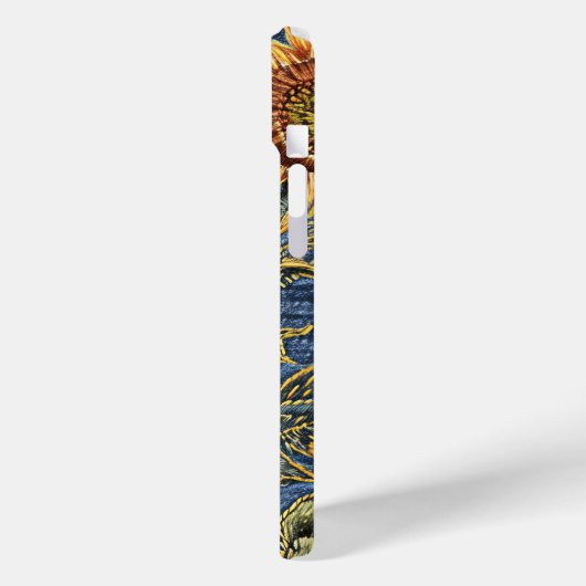 Rustiek Modern Zonnebloem en Denim iPhone case (Achterkant / Links)
