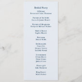 Rustiek monochroom bloemenhuwelijksprogramma programma (Achterkant)