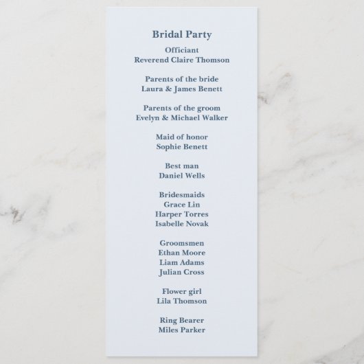 Rustiek monochroom bloemenhuwelijksprogramma programma (Achterkant)