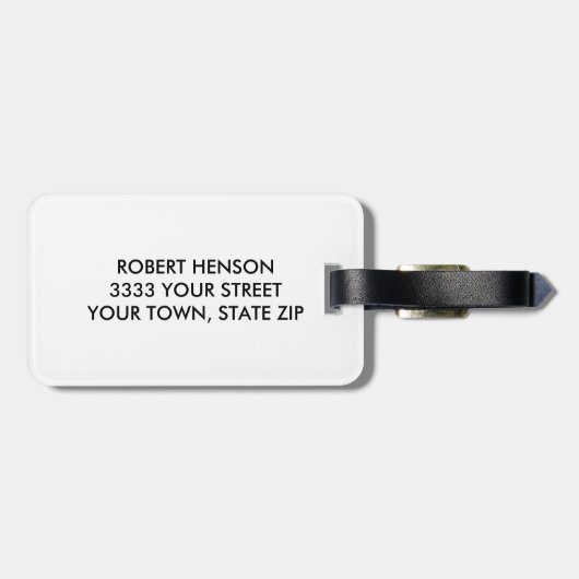Rustiek Monogram Blauw Custom Bag Label met Antler Bagagelabel (Achterkant horizontaal)