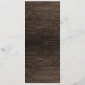 Rustiek Monogram Bruiloft Menu Kaart (Achterkant)