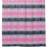Rustiek Monogram Chic Groovy Douchegordijn (Voorkant)