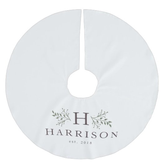 Rustiek monogram familievakantie kerstboom rok (Voorkant)