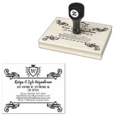 Rustiek Monogram  Ornament Shield Logo Rubberstempel (Gestempeld)