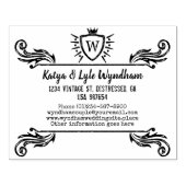 Rustiek Monogram  Ornament Shield Logo Rubberstempel (Afrduk)