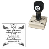 Rustiek Monogram  Ornament Shield Logo Rubberstempel (Gestempeld)