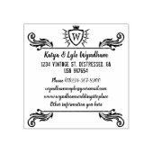 Rustiek Monogram  Ornament Shield Logo Rubberstempel (Afrduk)