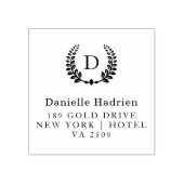 Rustiek monogram retouradres rubberstempel (Afrduk)