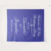 Rustiek Mooie Blauwe Bruiloftsfotocabine Achtergro Wandkleed (Voorkant (horizontaal))