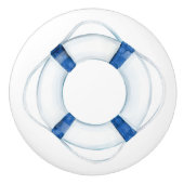 Rustiek Nautisch Blauw Leven Ring Boei Keramische Knop (Voorkant)