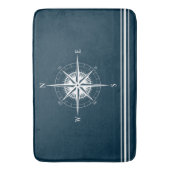 Rustiek nautisch kompas met strepen badmat (Voorkant Verticaal)