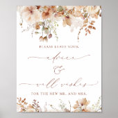 Rustiek Neutraal Boho Floral Advies en Wensen teke Poster (Voorkant)