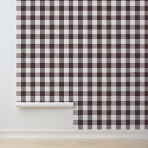 Rustiek Neutraal Bruin Witte Gingham Buffalo Plaid Behang