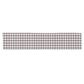 Rustiek Neutraal Bruin Witte Gingham Buffalo Plaid Korte Tafelloper (Horizontaal)