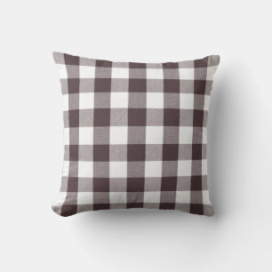 Rustiek Neutraal Bruin Witte Gingham Buffalo Plaid Kussen