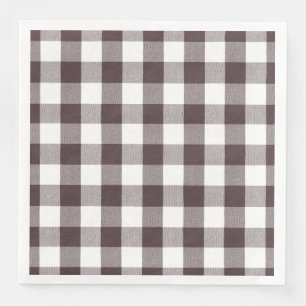 Rustiek Neutraal Bruin Witte Gingham Buffalo Plaid Servet