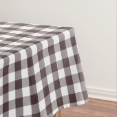 Rustiek Neutraal Bruin Witte Gingham Buffalo Plaid Tafelkleed (Voorbeeld)