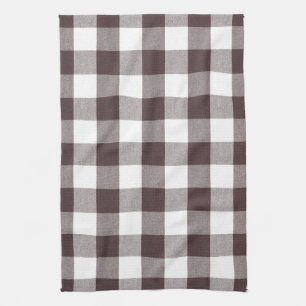 Rustiek Neutraal Bruin Witte Gingham Buffalo Plaid Theedoek