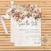 Rustiek Neutraal & Roze Bloemen Drop Save The Date