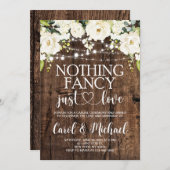 Rustiek Niets Fancy Gewoon Liefde uitnodiging (Voorkant / Achterkant)