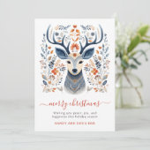 Rustiek Noords rendier kerstgebladerte Feestdagenkaart (Staand voorkant)