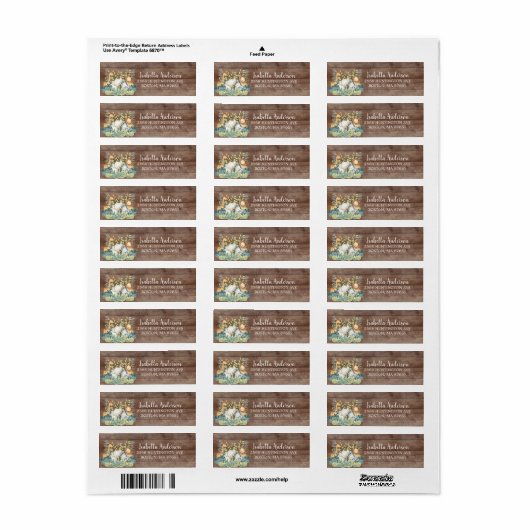 Rustiek Oerwoud Dier Baby shower Adreslabel Etiket (Full Sheet)