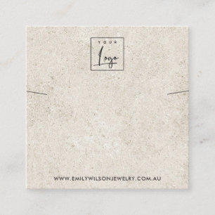 RUSTIEK OFF WIT STUCCO KETTING ARMBAND DISPLAY VIERKANTE VISITEKAARTJE