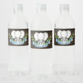 Rustiek Olifant Boy Baby shower Waterfles Etiket (Flessen)