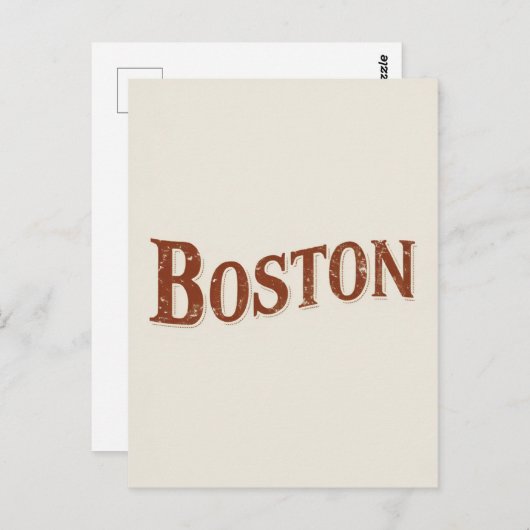 Rustiek ontwerp van Boston Briefkaart (Voorkant / Achterkant)